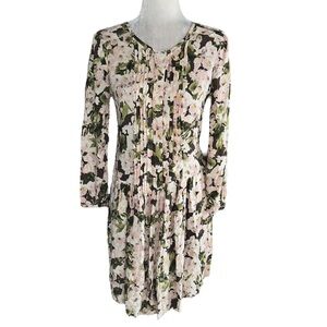 Sundance Floral Print Pintucked Pleated Prairie Dress - S